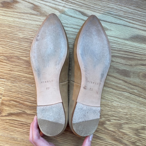 Nisolo Fina Pointed Toe Flat Suede 8.5 - Picture 3 of 4